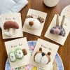 New Korean-style cartoon animal fabric cotton-padded handcrafted cute hair clips, versatile for children, duckbeak clips, bangs clips, side clips details Picture
